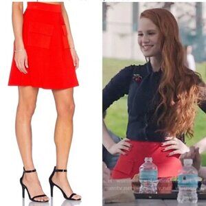 ASO Cheryl Blossom Riverdale A.L.C Bright Coral Orange Knit A-line Skirt Medium
